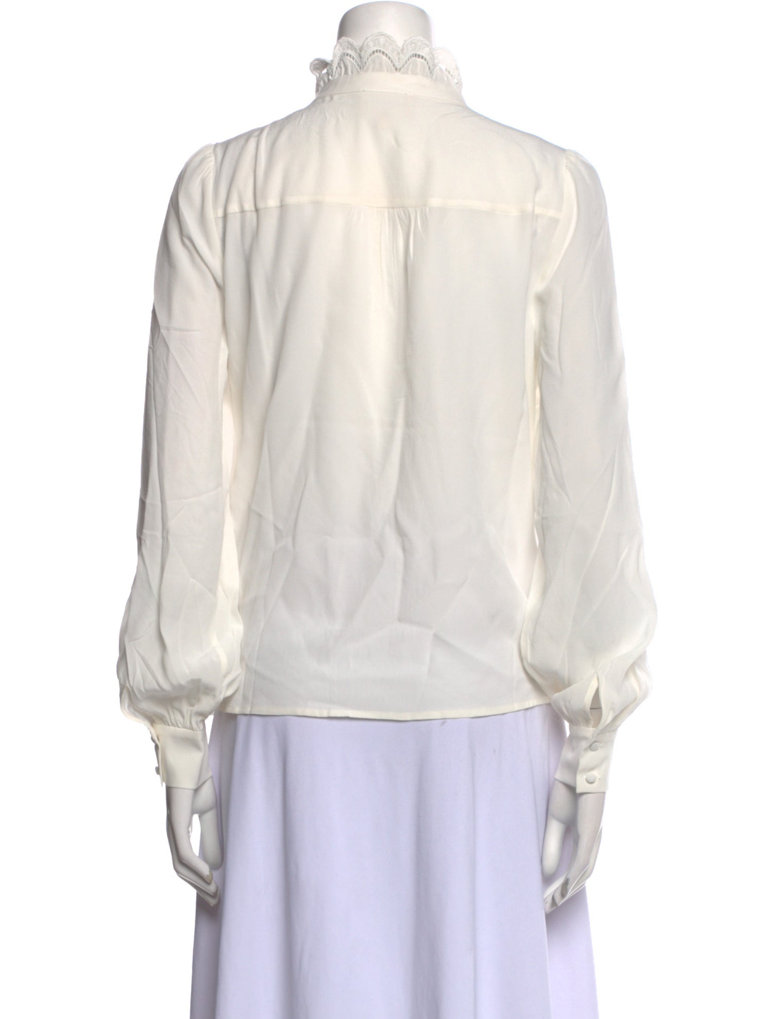 Sézane Silk Mock Neck Blouse
